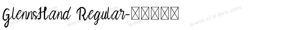 GlennsHand Regular字体转换